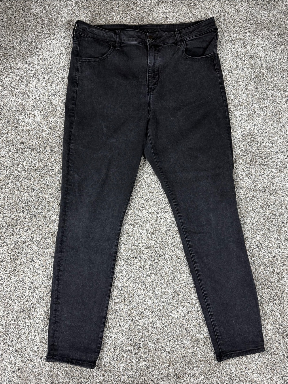 Sz 18 Women’s American Eagle Stretch High Rise Skinny Denim Jeans Black